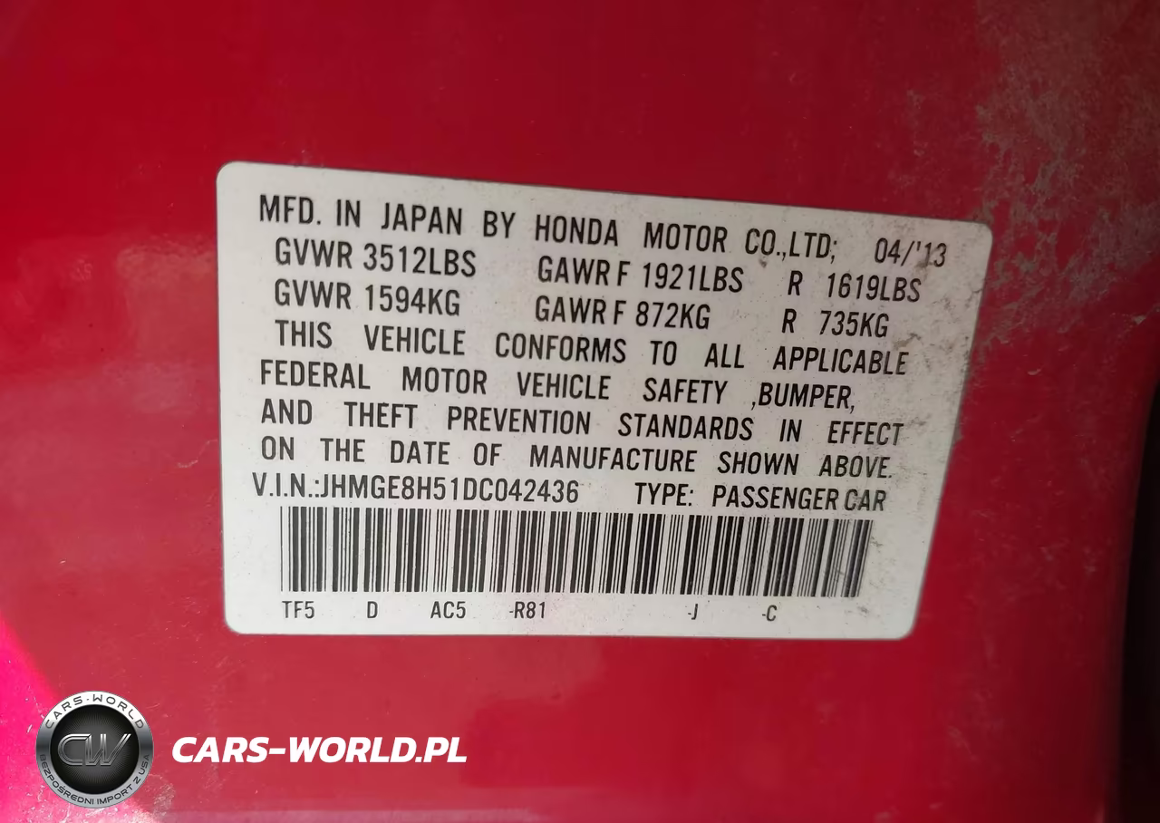 2013 Honda Fit Sport VIN:JHMGE8H51DC042436 - 9