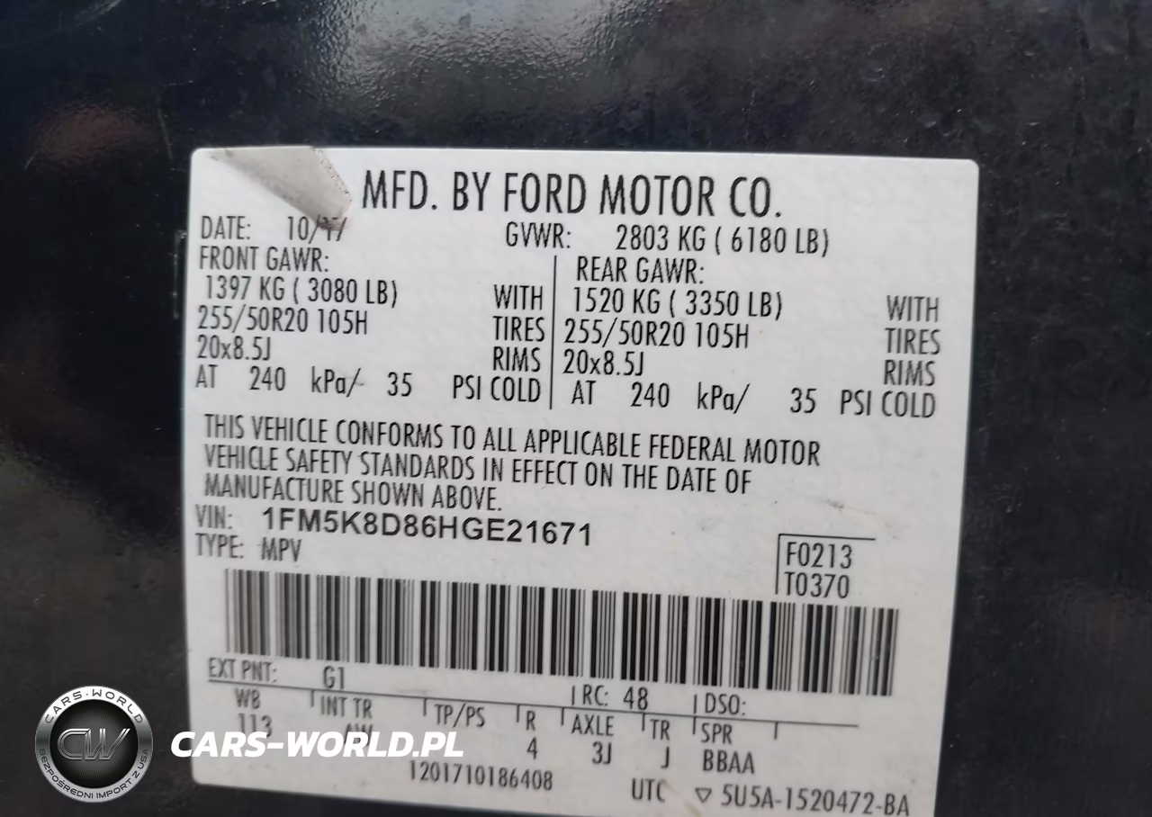 2017 Ford Explorer Xlt VIN:1FM5K8D86HGE21671 - 9