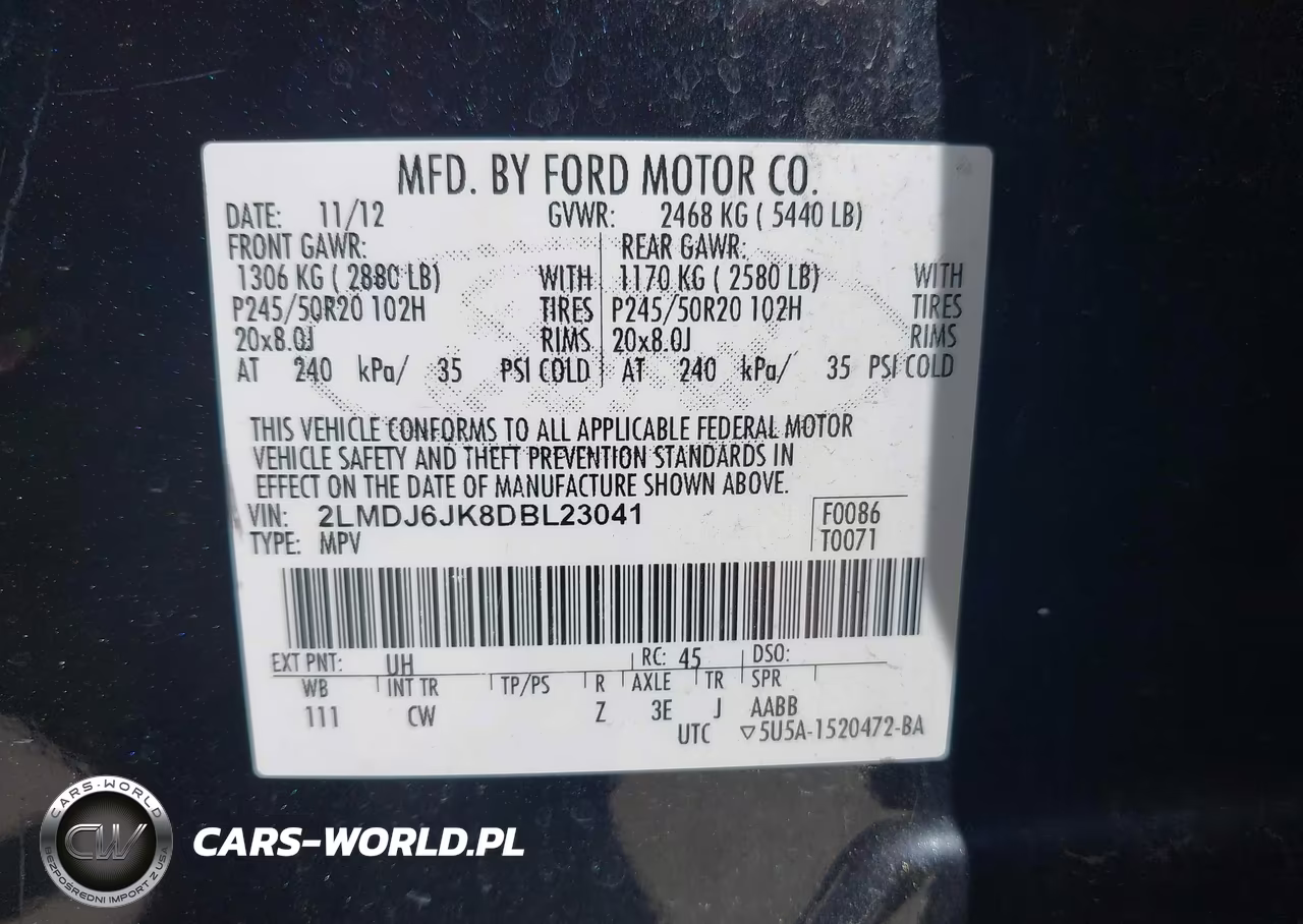 2013 Lincoln Mkx VIN:2LMDJ6JK8DBL23041 - 9