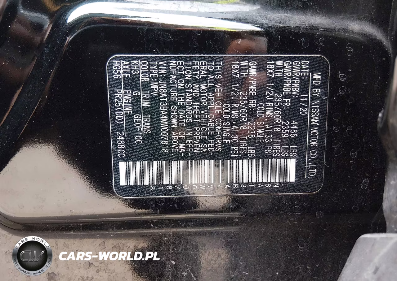 2021 Nissan Rogue Sv Fwd VIN:JN8AT3BA4MW007818 - 9