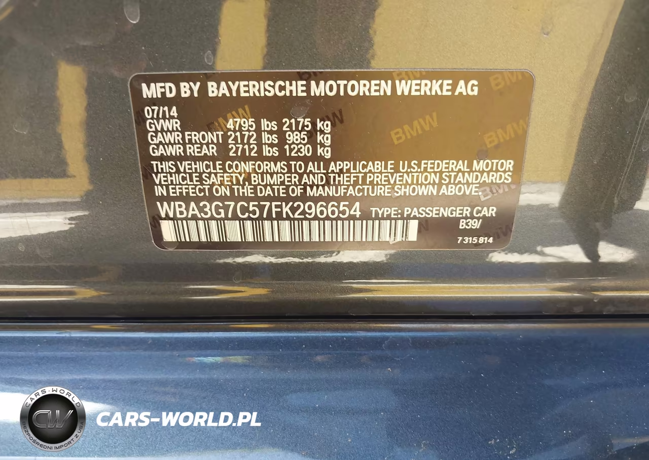 2015 BMW 328I xDrive VIN:WBA3G7C57FK296654 - 9