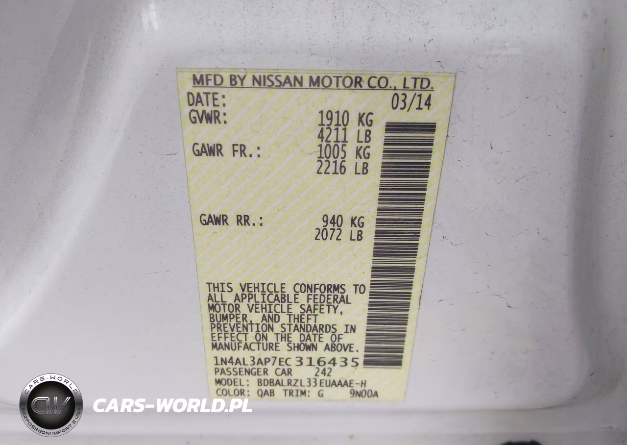2014 Nissan Altima 2.5 S VIN:1N4AL3AP7EC316435 - 9