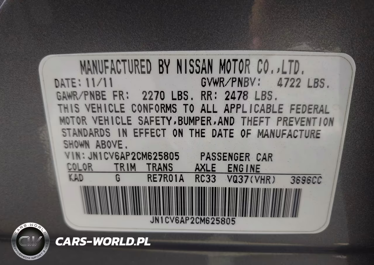 2012 Infiniti G37 Journey VIN:JN1CV6AP2CM625805 - 9
