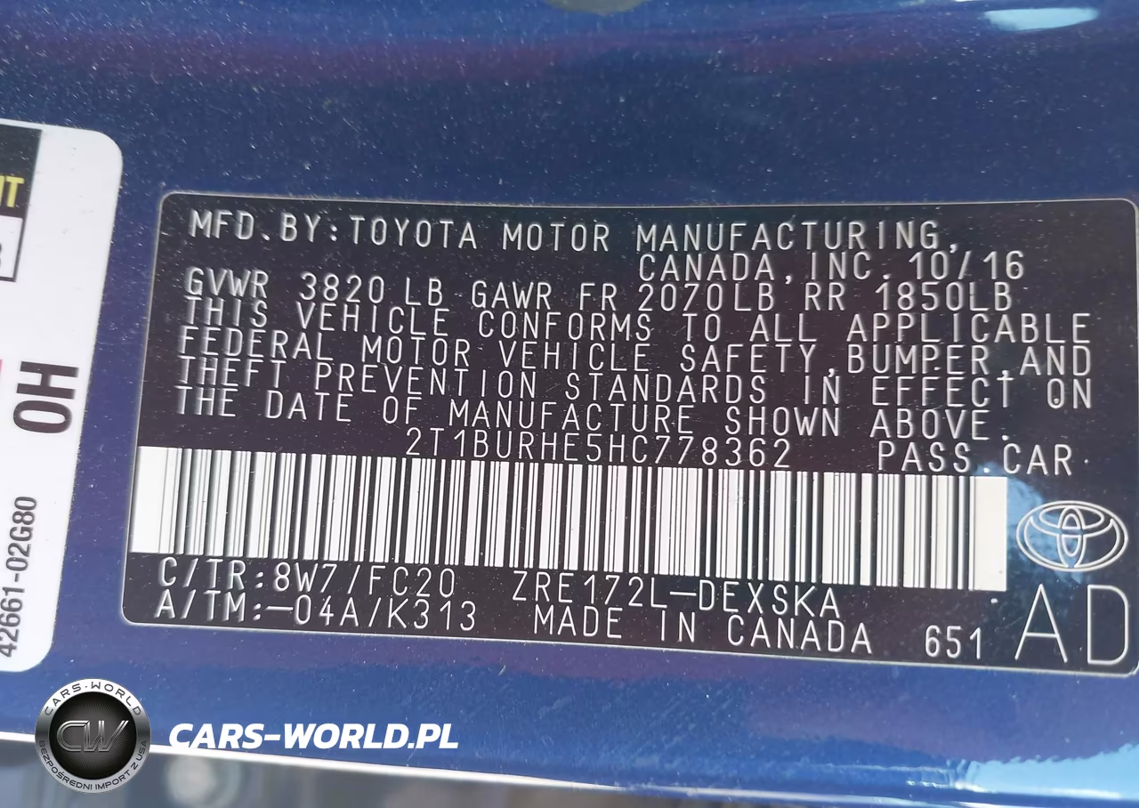 2017 Toyota Corolla Se VIN:2T1BURHE5HC778362 - 9