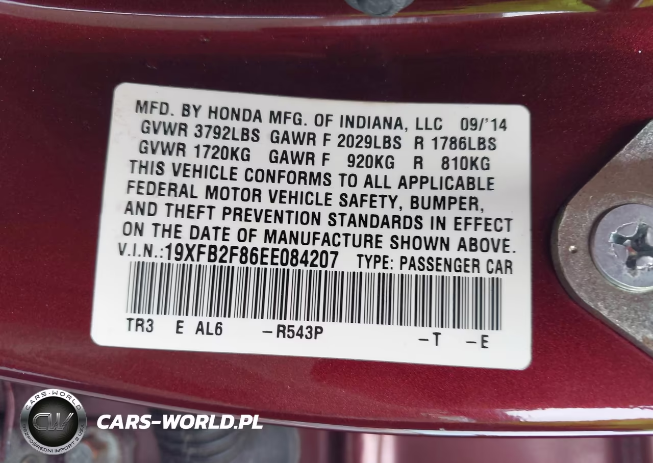 2014 Honda Civic Ex VIN:19XFB2F86EE084207 - 9