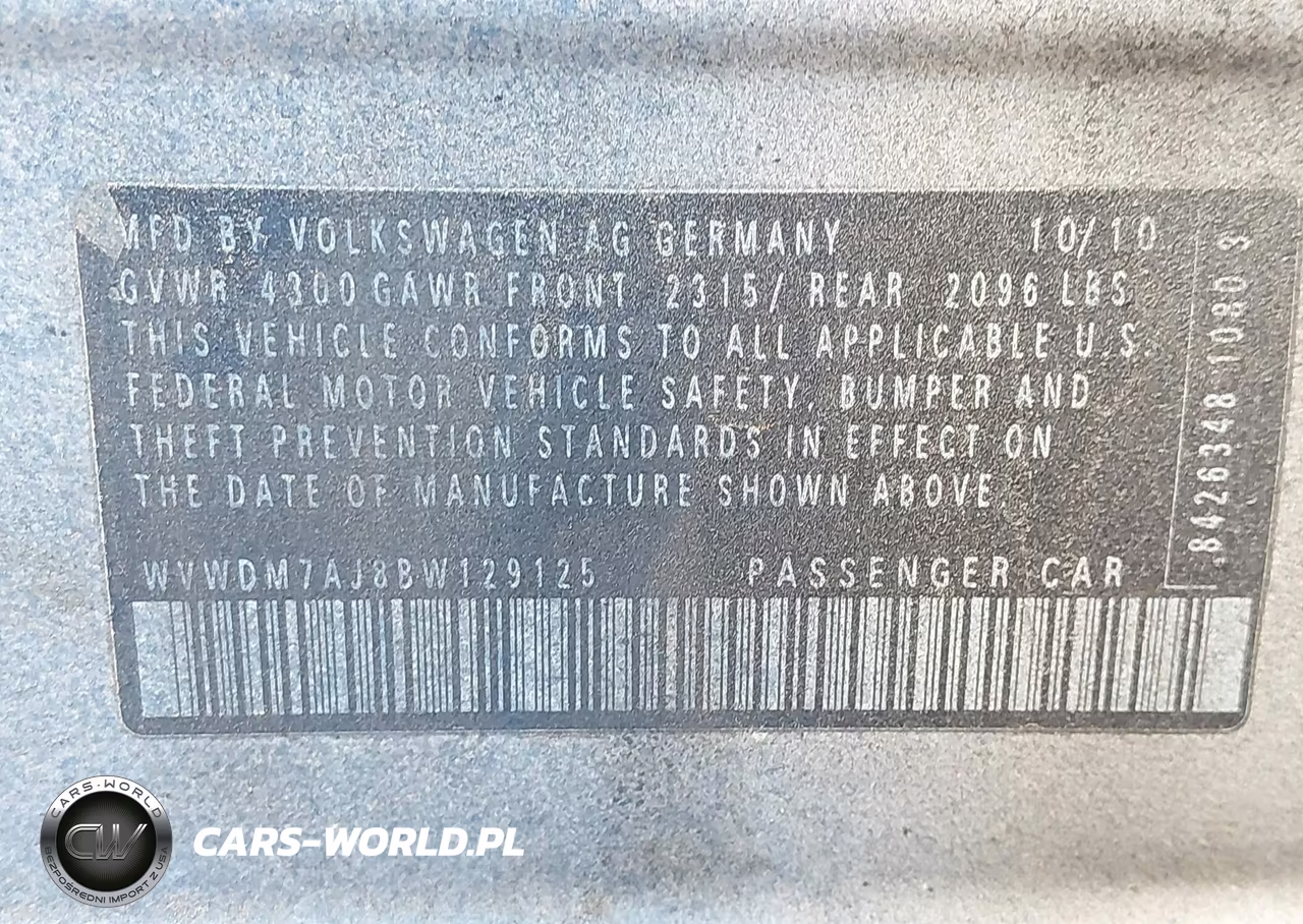 2011 Volkswagen Golf Tdi 4-Door VIN:WVWDM7AJ8BW129125 - 9