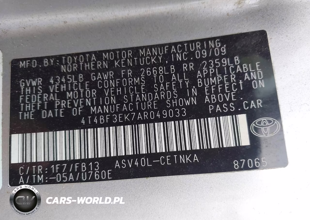 2010 Toyota Camry Le VIN:4T4BF3EK7AR049033 - 9