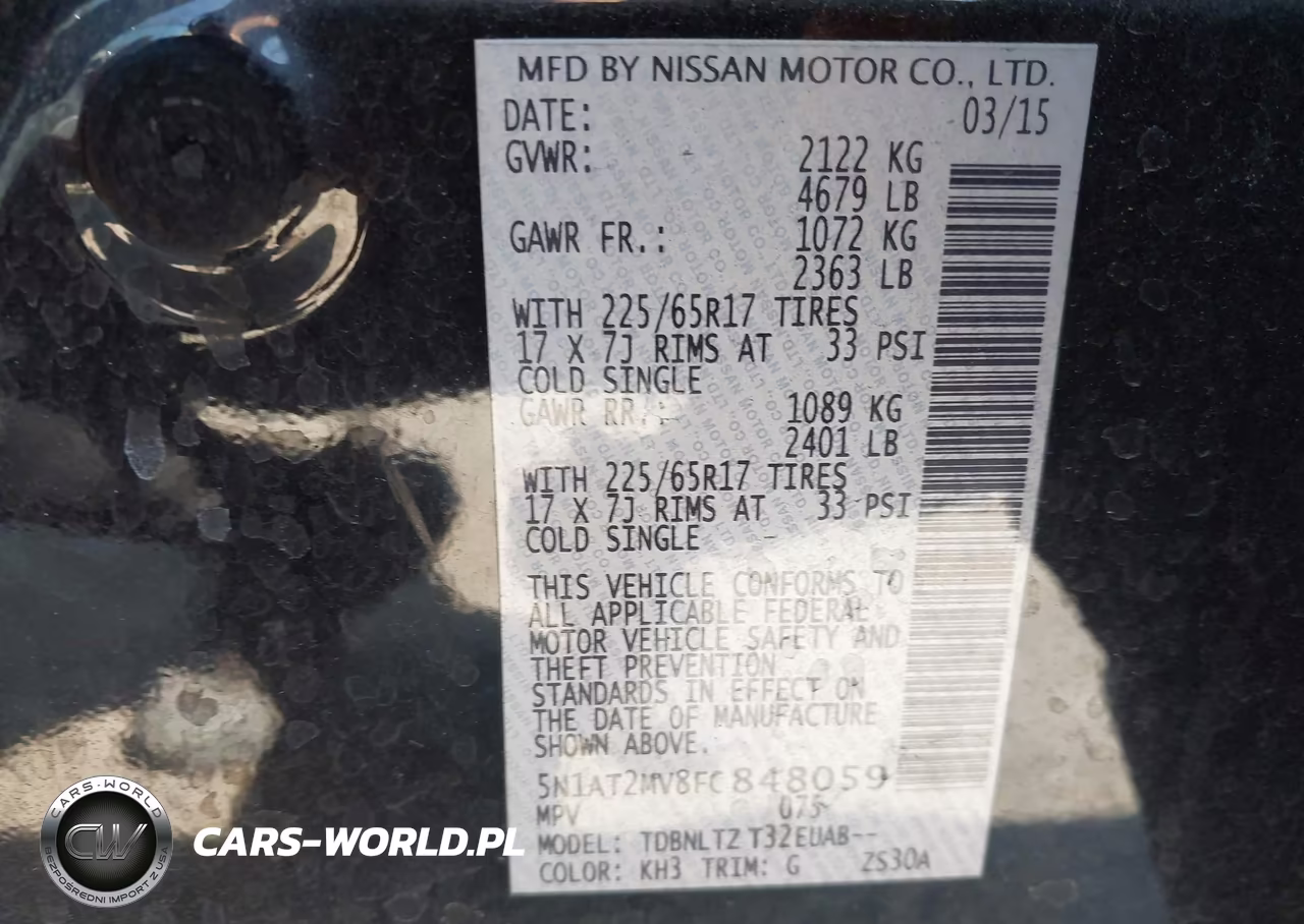 2015 Nissan Rogue Sv VIN:5N1AT2MV8FC848059 - 9