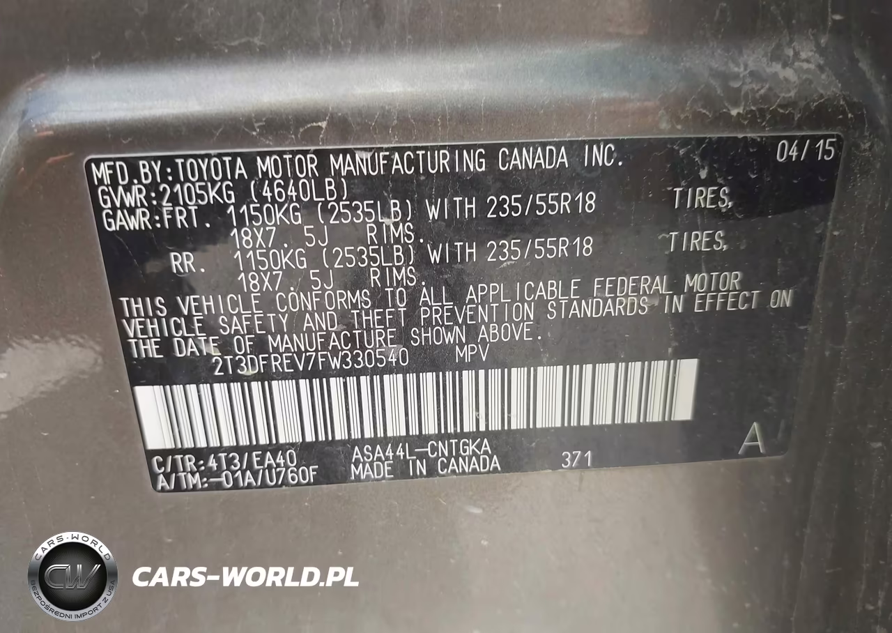 2015 Toyota Rav4 Limited VIN:2T3DFREV7FW330540 - 9