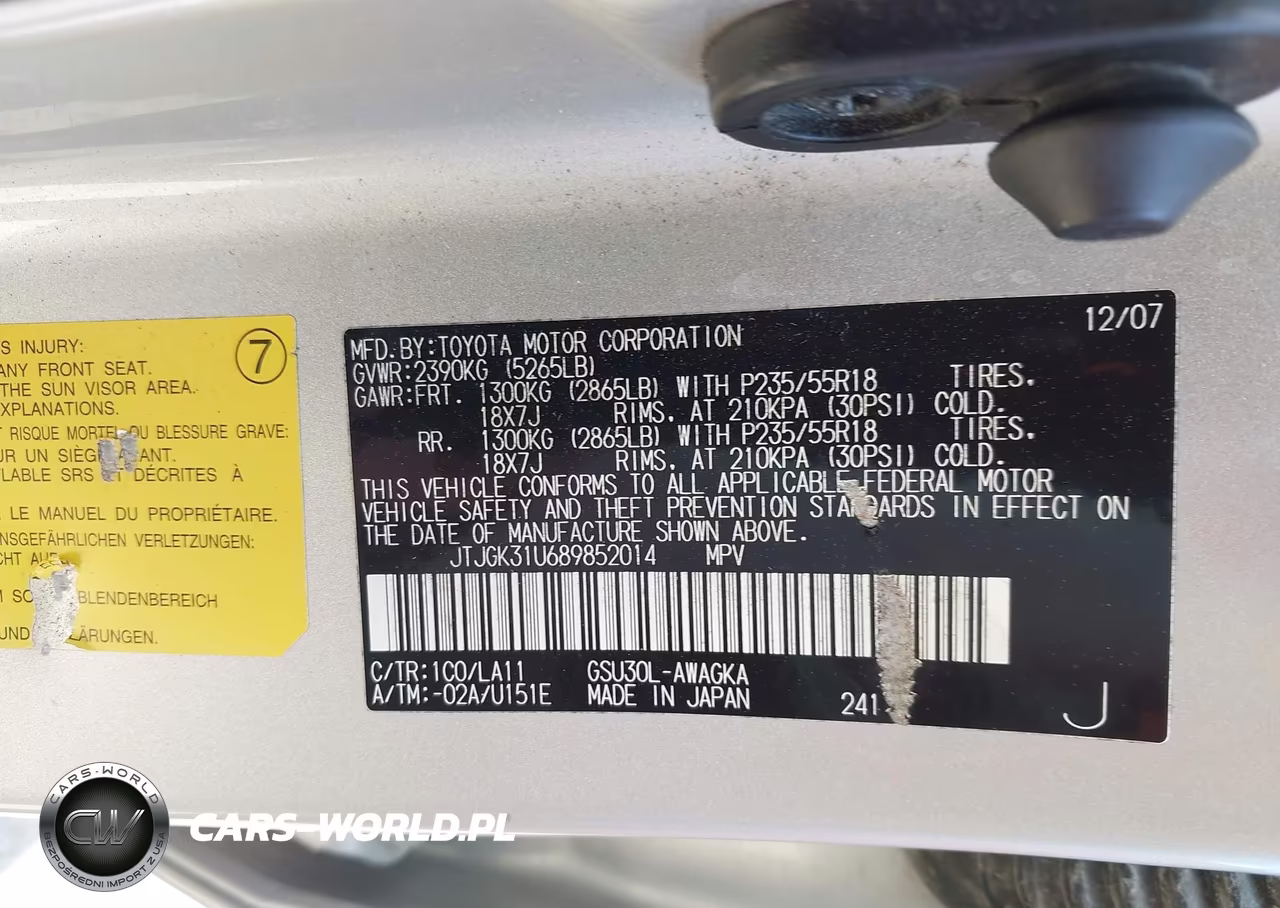 2008 Lexus Rx 350 VIN:JTJGK31U689852014 - 9