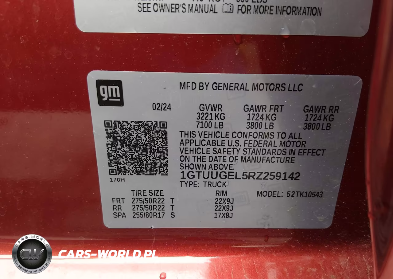 2024 GMC Sierra 1500 4Wd Short Box Denali VIN:1GTUUGEL5RZ259142 - 9