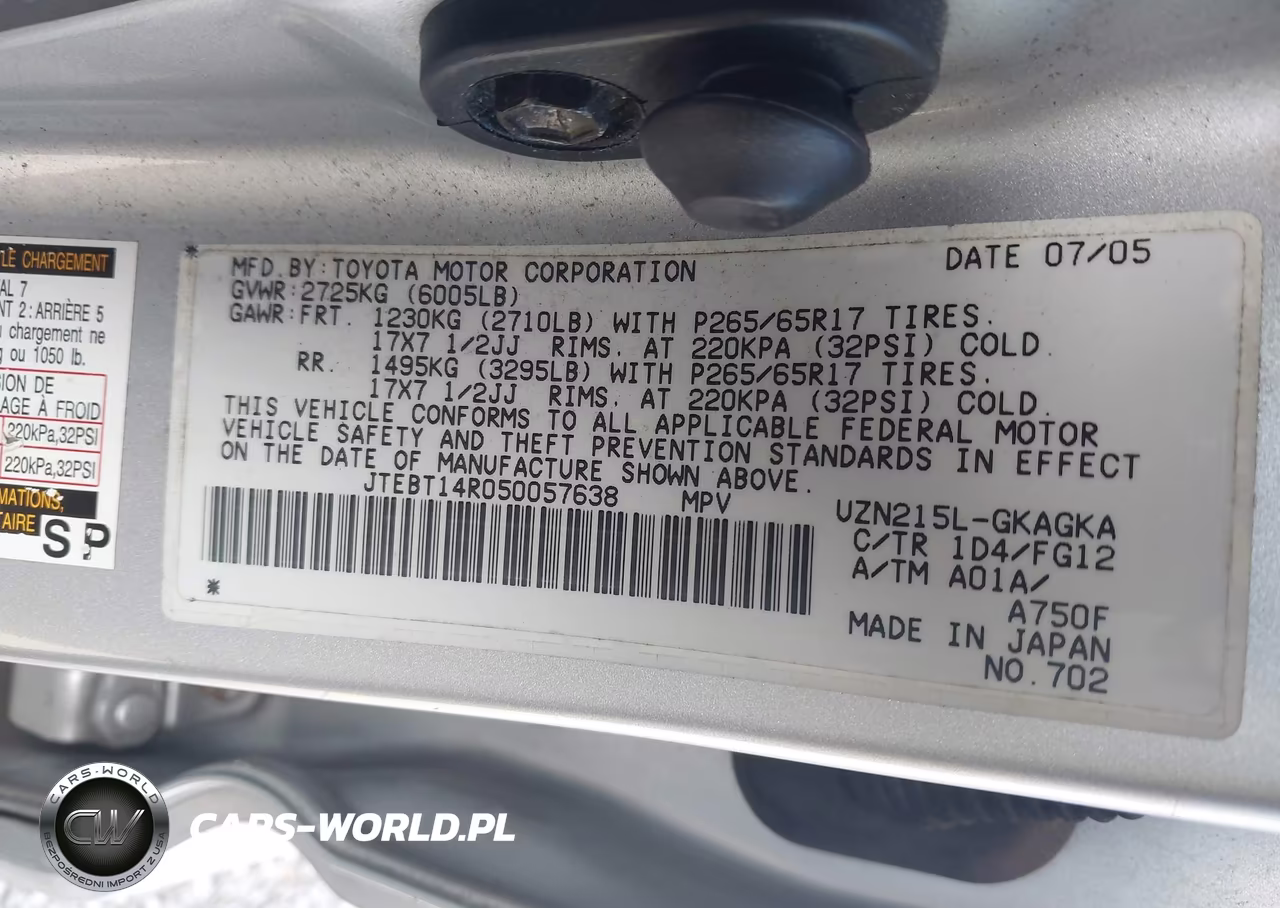2005 Toyota 4Runner Sr5 V8 VIN:JTEBT14R050057638 - 9