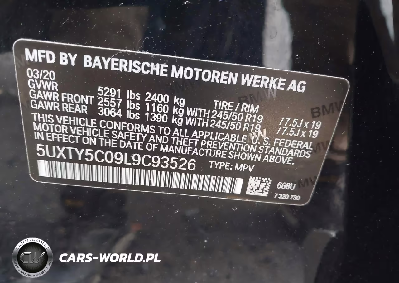 2020 BMW X3 xDrive30I VIN:5UXTY5C09L9C93526 - 9
