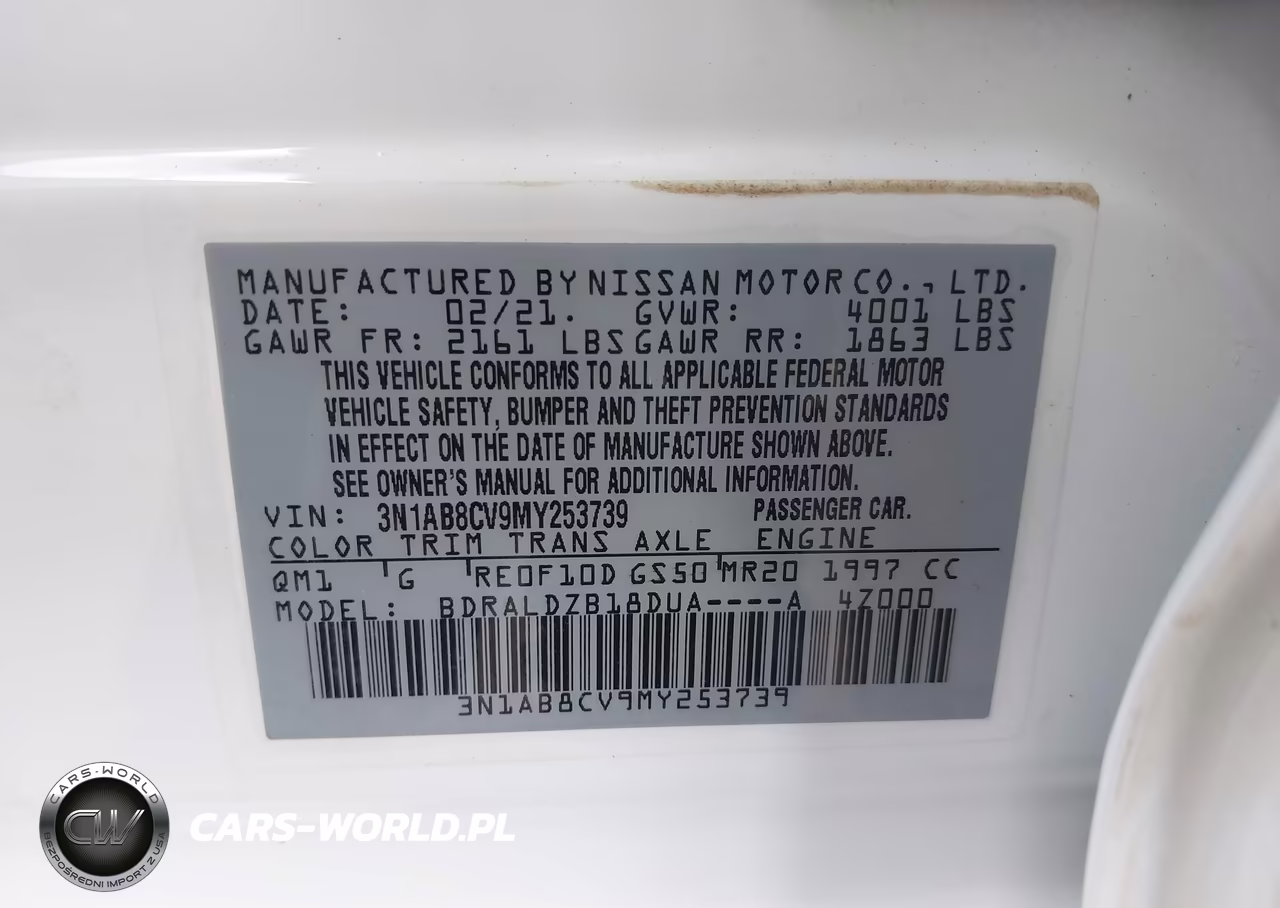 2021 Nissan Sentra Sv Xtronic Cvt VIN:3N1AB8CV9MY253739 - 9