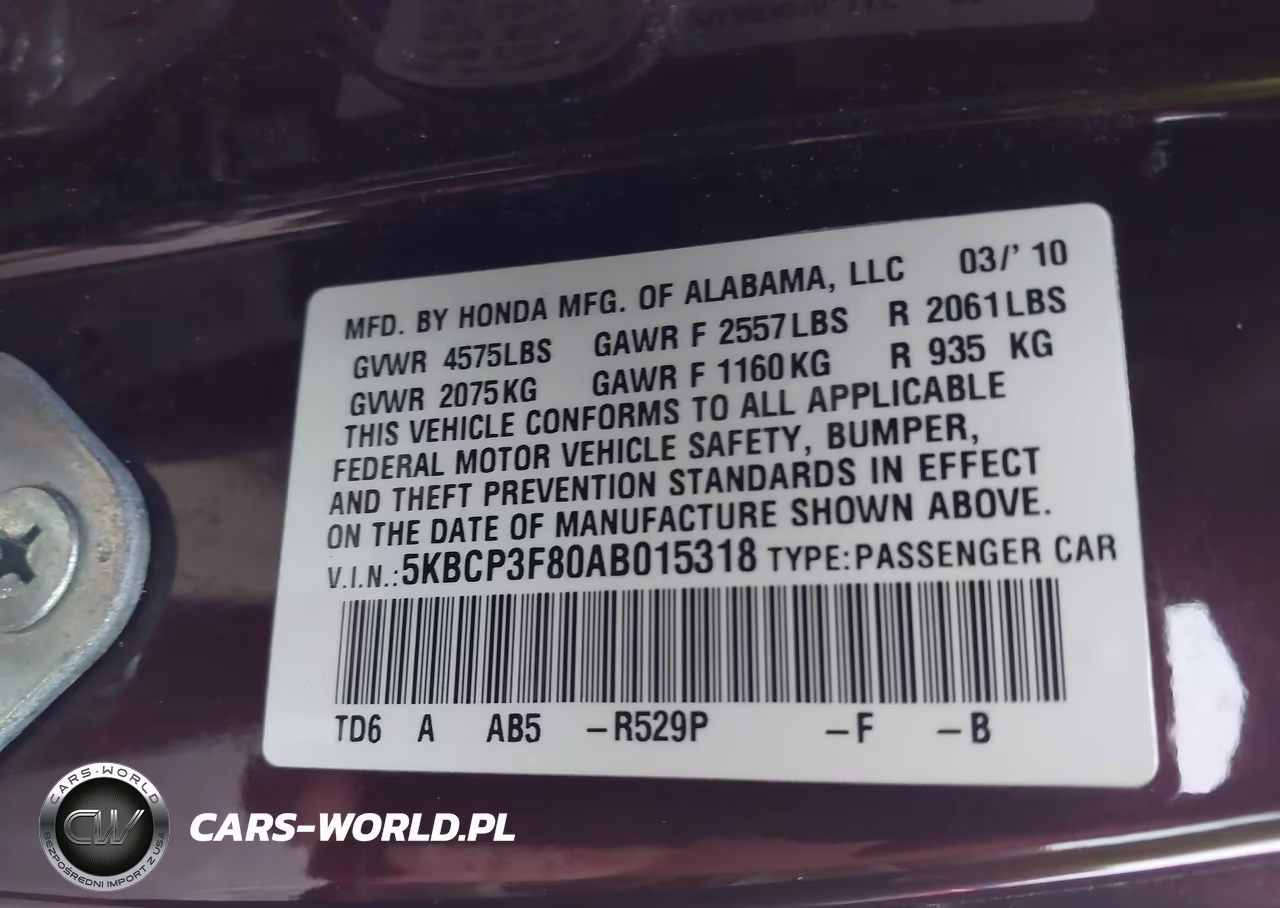 2010 Honda Accord 3.5 Ex-L VIN:5KBCP3F80AB015318 - 9