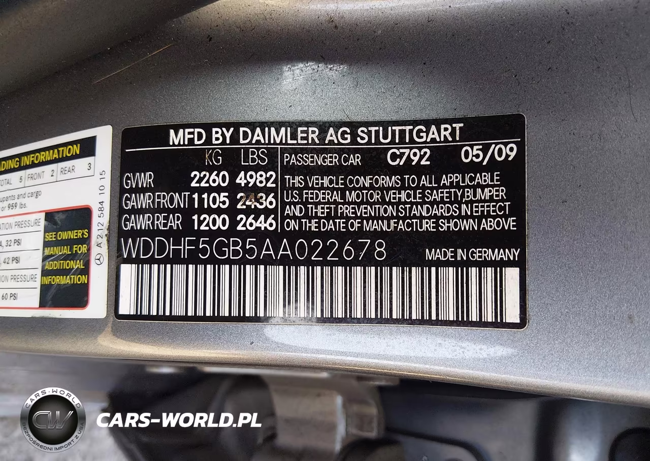 2010 Mercedes-Benz E 350 VIN:WDDHF5GB5AA022678 - 9