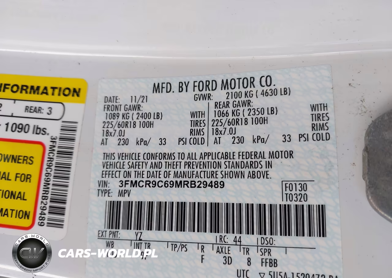 2021 Ford Bronco Sport Outer Banks VIN:3FMCR9C69MRB29489 - 9
