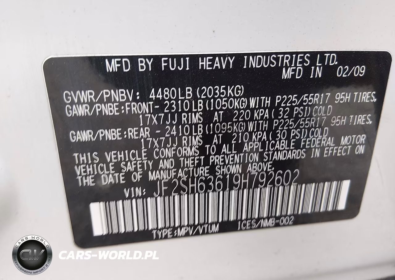 2009 Subaru Forester 2.5X VIN:JF2SH63619H792602 - 9
