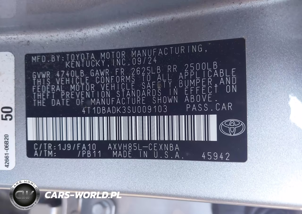 2025 Toyota Camry Le VIN:4T1DBADK3SU009103 - 9