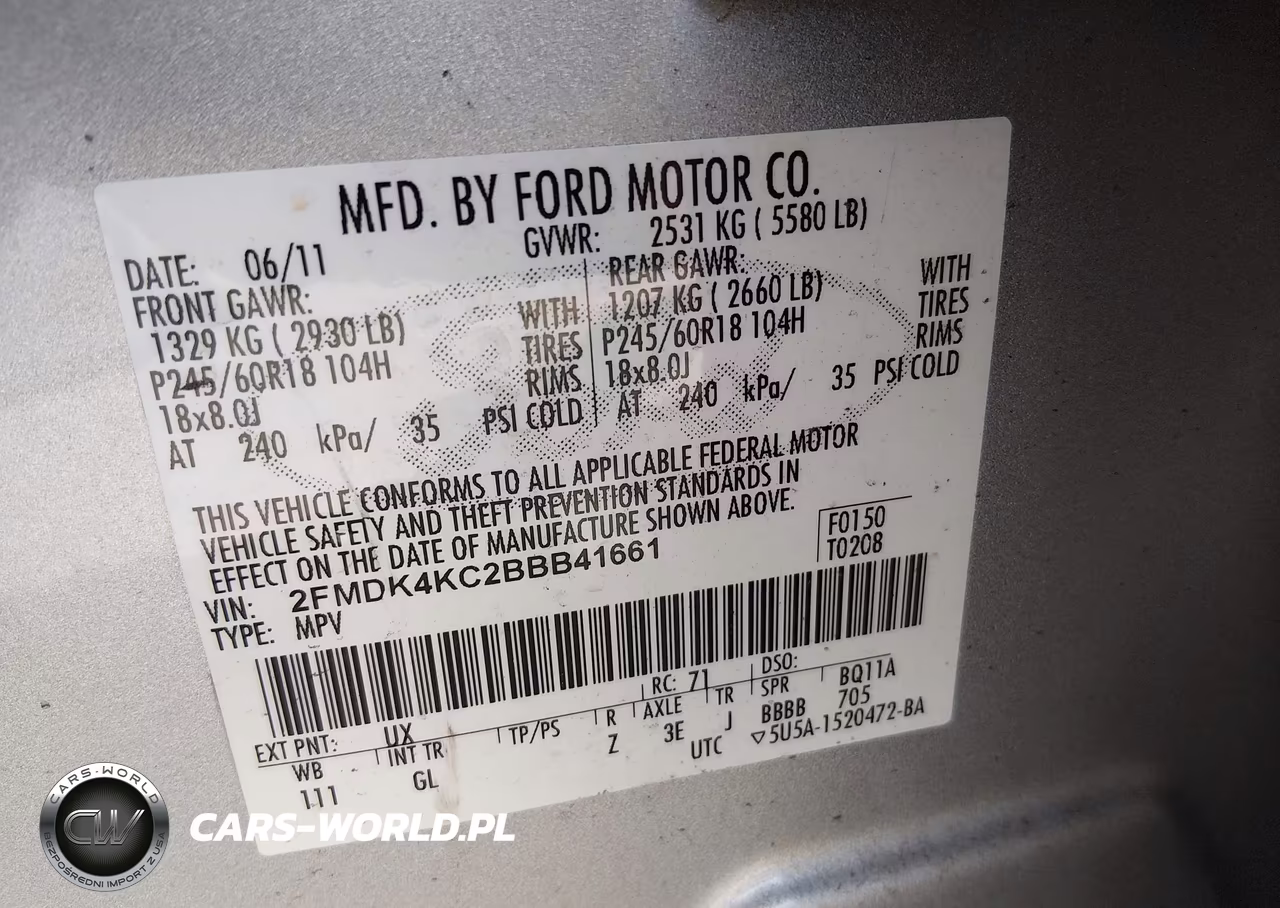 2011 Ford Edge Limited VIN:2FMDK4KC2BBB41661 - 9
