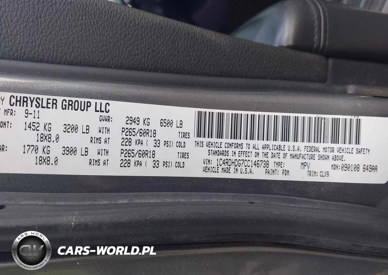 2012 Dodge Durango Crew VIN:1C4RDHDG7CC146738 - 9