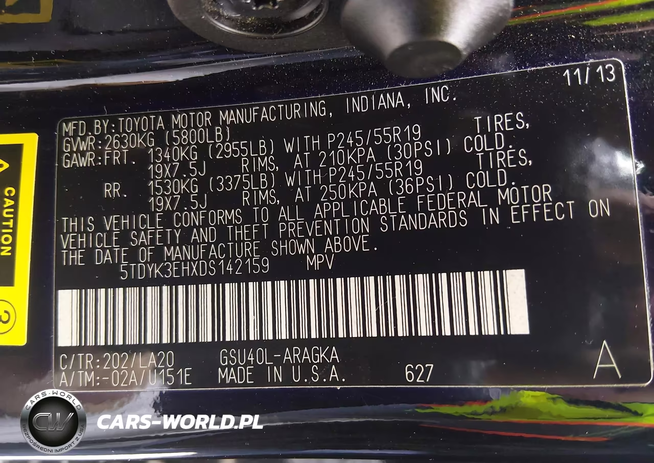 2013 Toyota Highlander Limited V6 VIN:5TDYK3EHXDS142159 - 9
