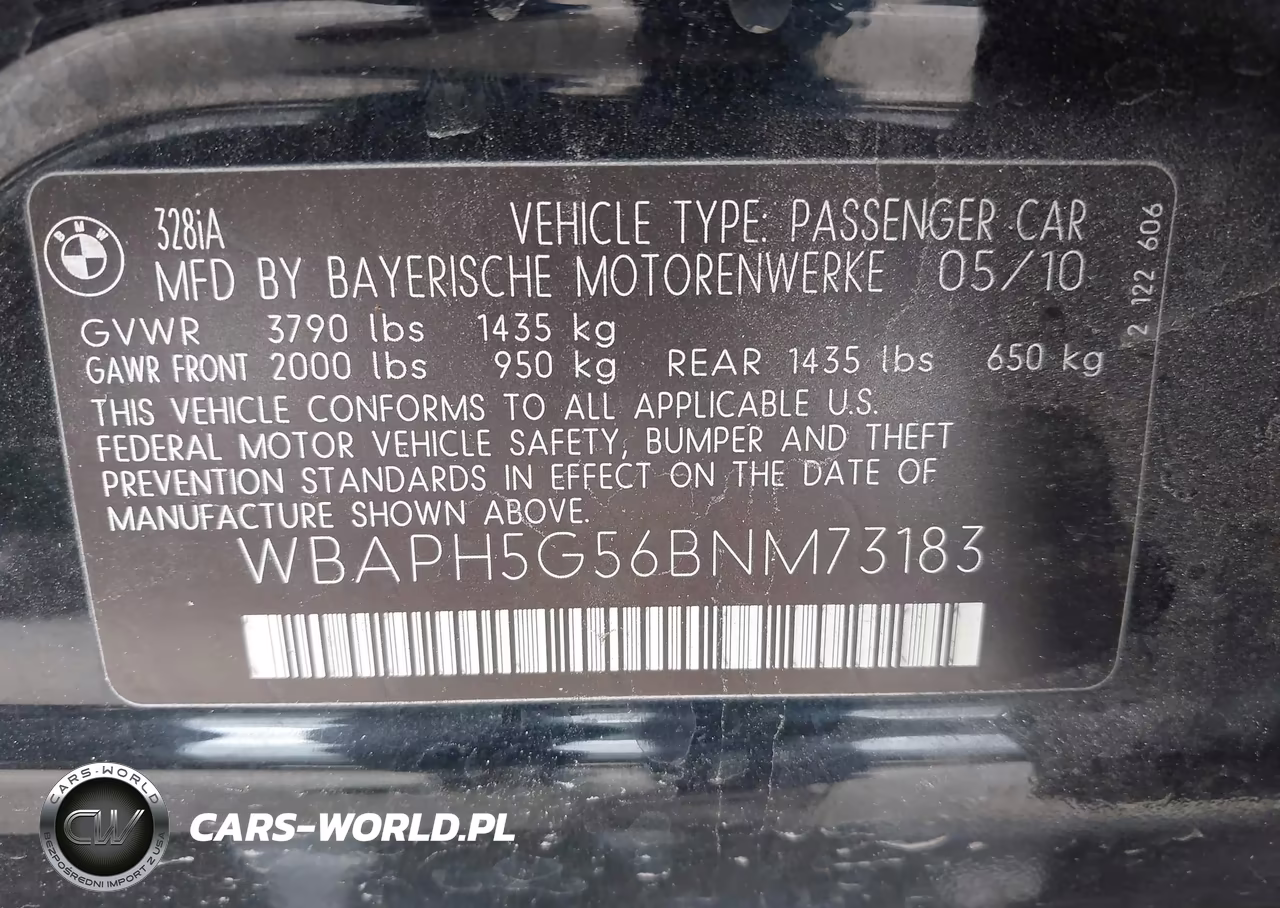 2011 BMW 328I VIN:WBAPH5G56BNM73183 - 9