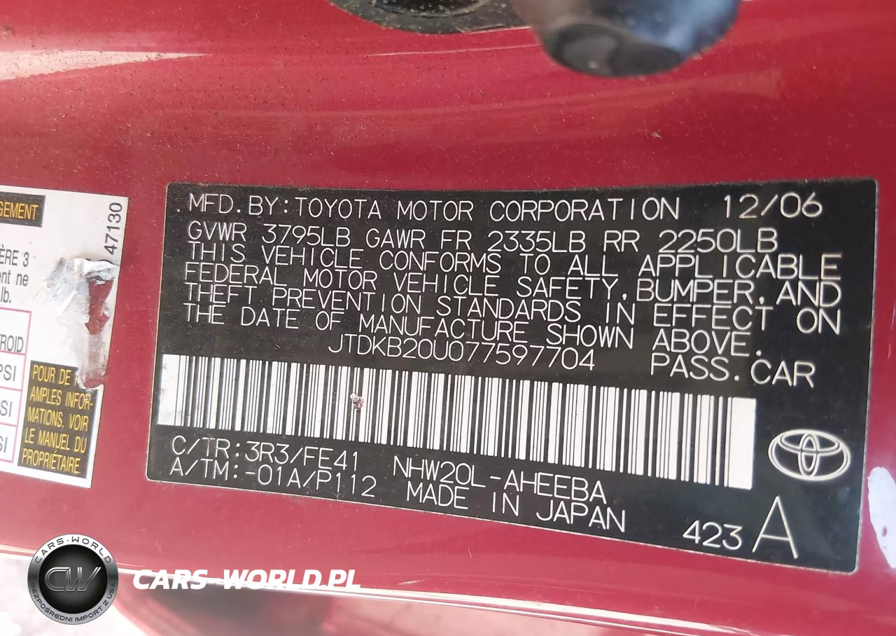 2007 Toyota Prius VIN:JTDKB20U077597704 - 9