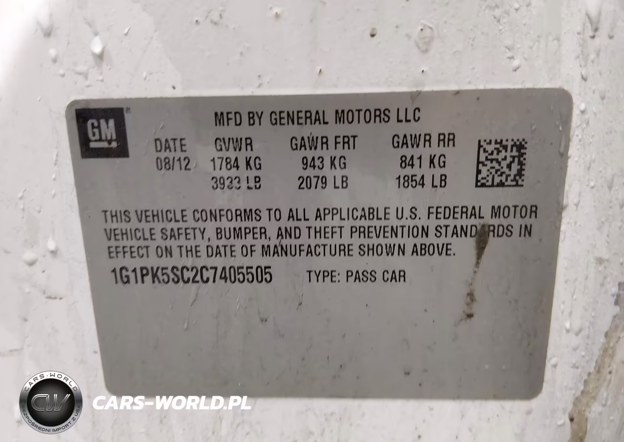 2012 Chevrolet Cruze Eco VIN:1G1PK5SC2C7405505 - 9