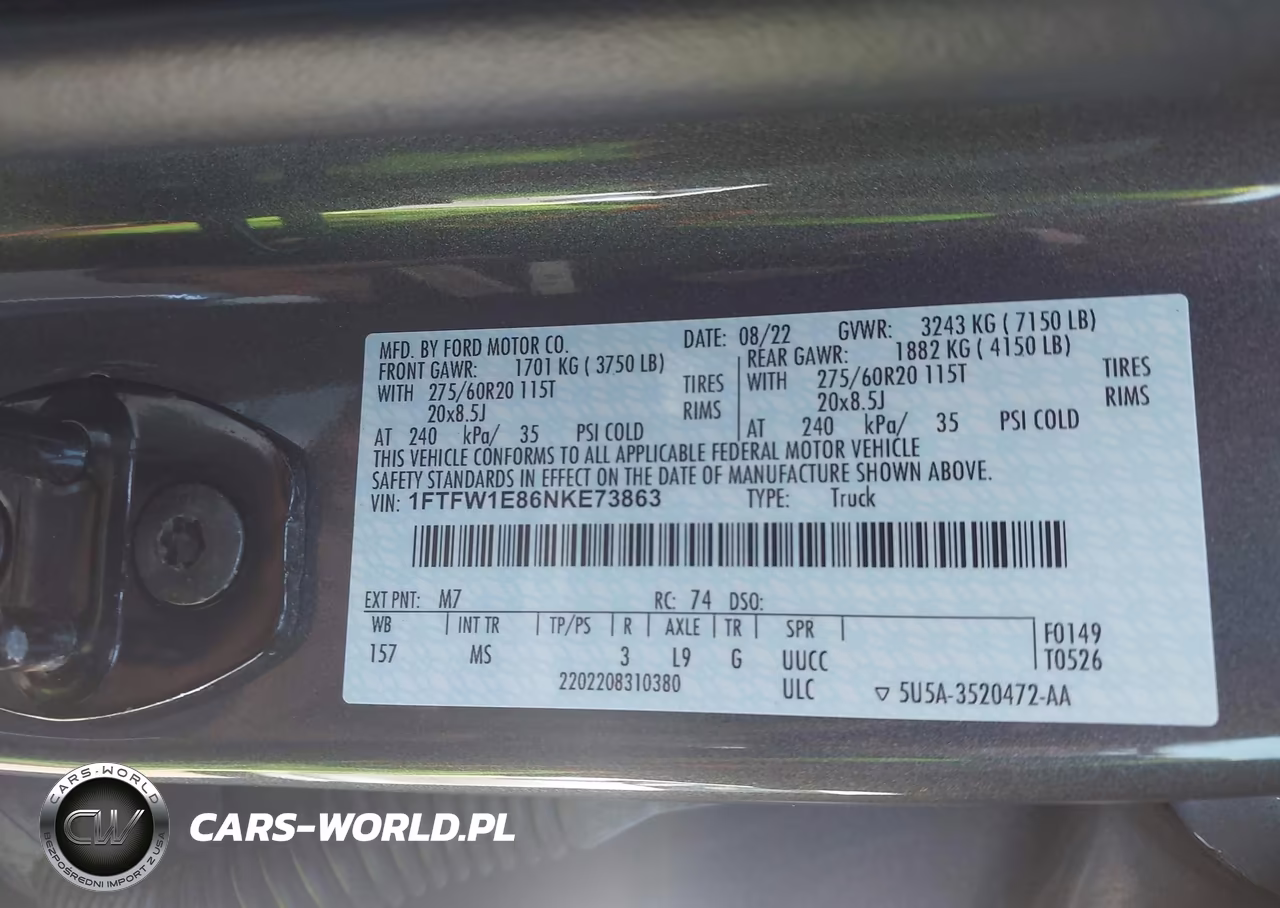 2022 Ford F-150 Xlt VIN:1FTFW1E86NKE73863 - 9
