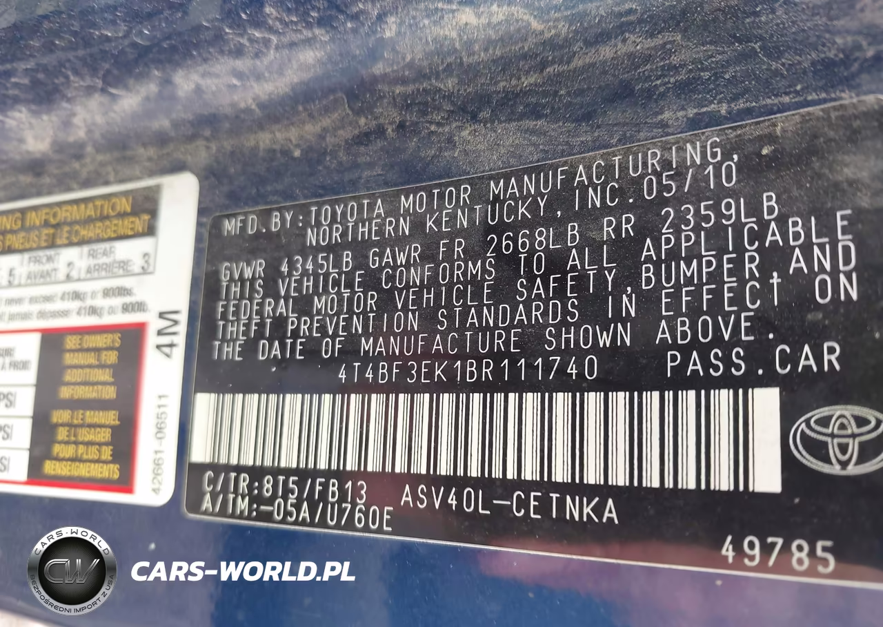 2011 Toyota Camry Le VIN:4T4BF3EK1BR111740 - 9