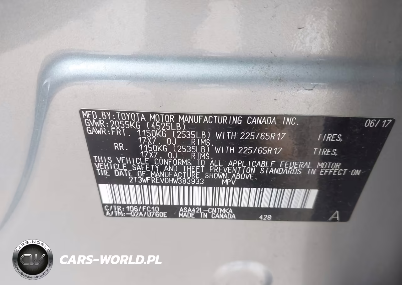 2017 Toyota Rav4 Xle VIN:2T3WFREV0HW383933 - 9