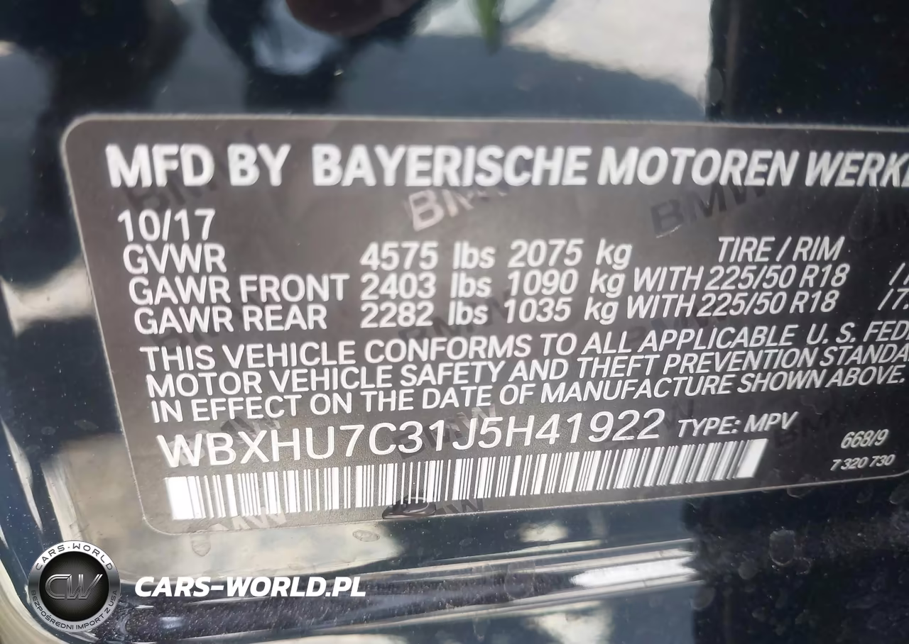 2018 BMW X1 Sdrive28I VIN:WBXHU7C31J5H41922 - 9