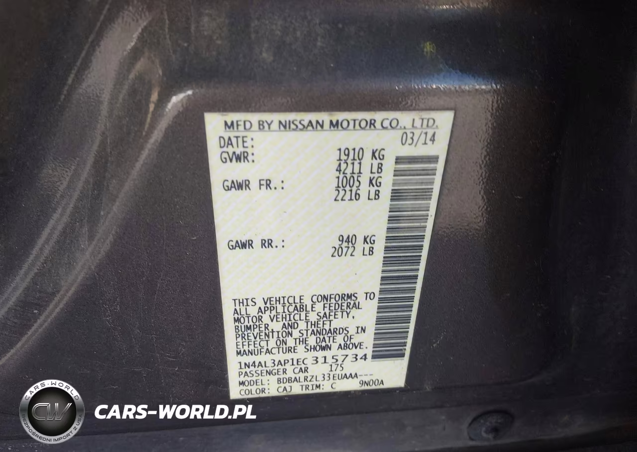 2014 Nissan Altima 2.5 S VIN:1N4AL3AP1EC315734 - 9