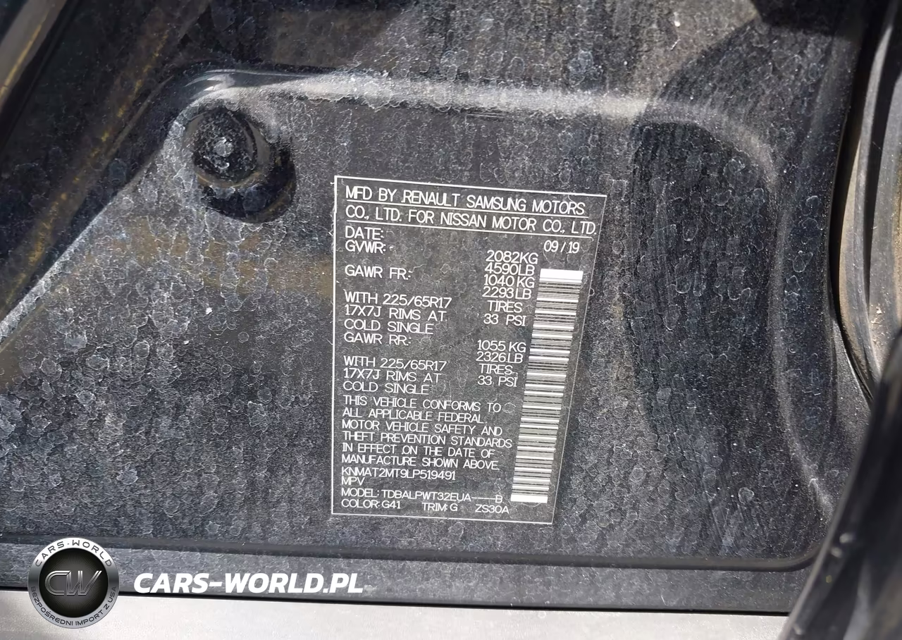 2020 Nissan Rogue S Fwd VIN:KNMAT2MT9LP519491 - 9