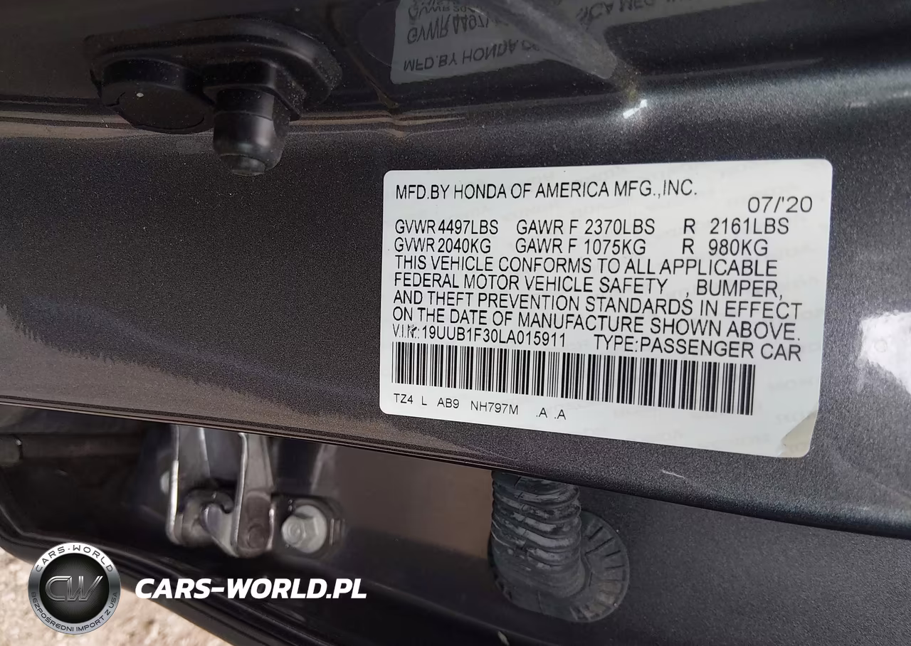 2020 Acura Tlx Standard VIN:19UUB1F30LA015911 - 9