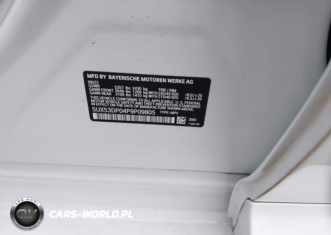 2023 BMW X3 xDrive30I VIN:5UX53DP04P9P09805 - 9