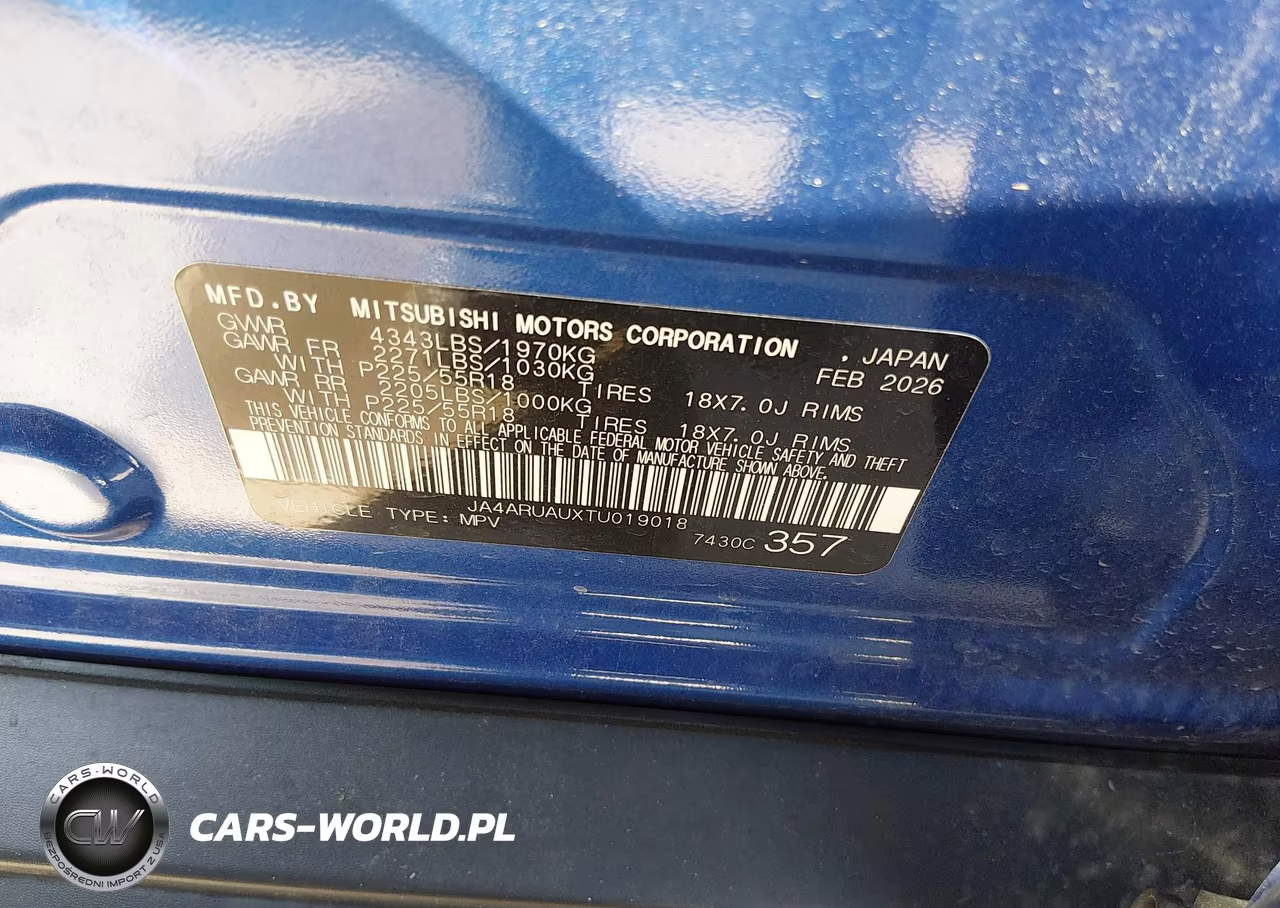 2026 Mitsubishi Outlander Sport 2.0 Es-2.0 Le-2.0 Ralliart-2.0 S-2.0 Se-2.0 Trail Edition VIN:JA4ARUAUXTU019018 - 9