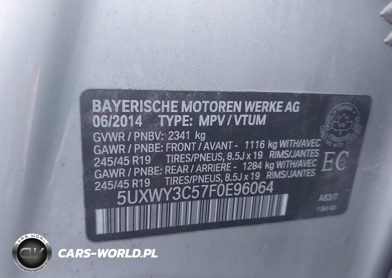 2015 BMW X3 xDrive28D VIN:5UXWY3C57F0E96064 - 9