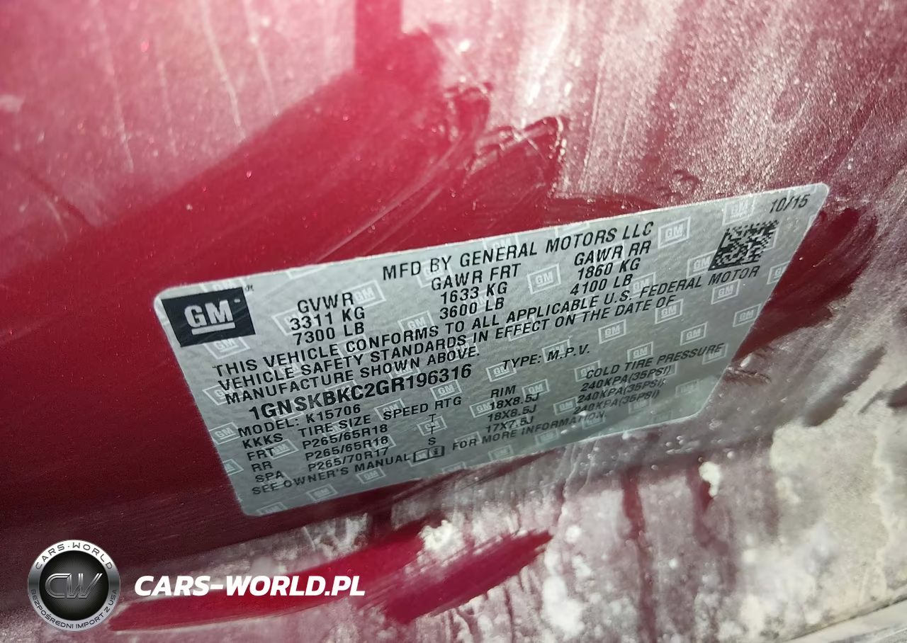 2016 Chevrolet Tahoe Lt VIN:1GNSKBKC2GR196316 - 9