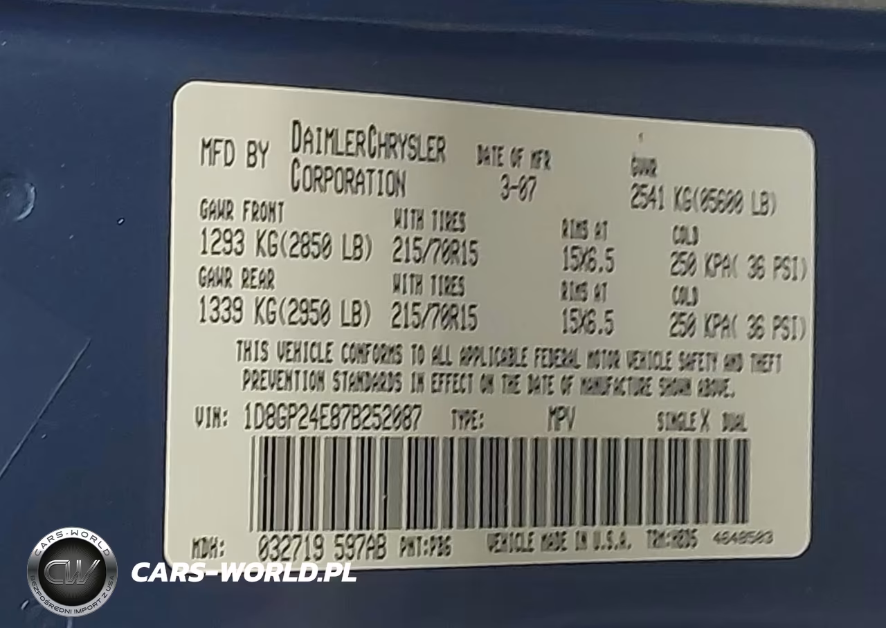 2007 Dodge Grand Caravan Se VIN:1D8GP24E87B252087 - 9