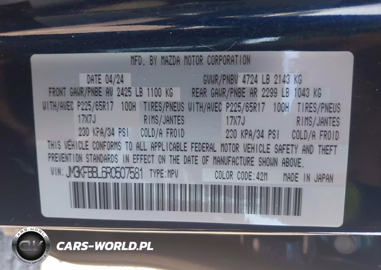 2024 Mazda Cx-5 2.5 S Select VIN:JM3KFBBL6R0507581 - 9