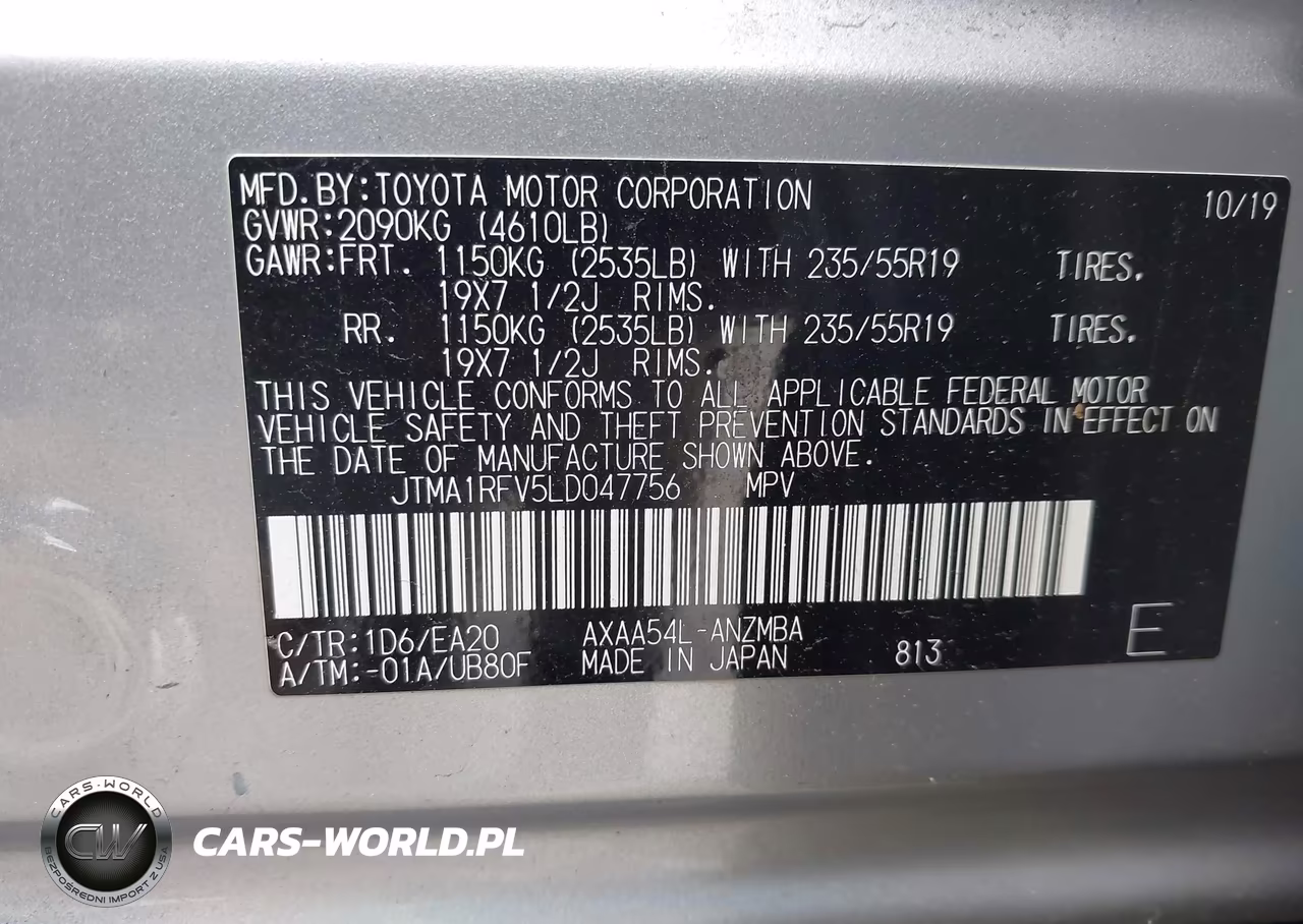 2020 Toyota Rav4 Xle Premium VIN:JTMA1RFV5LD047756 - 9