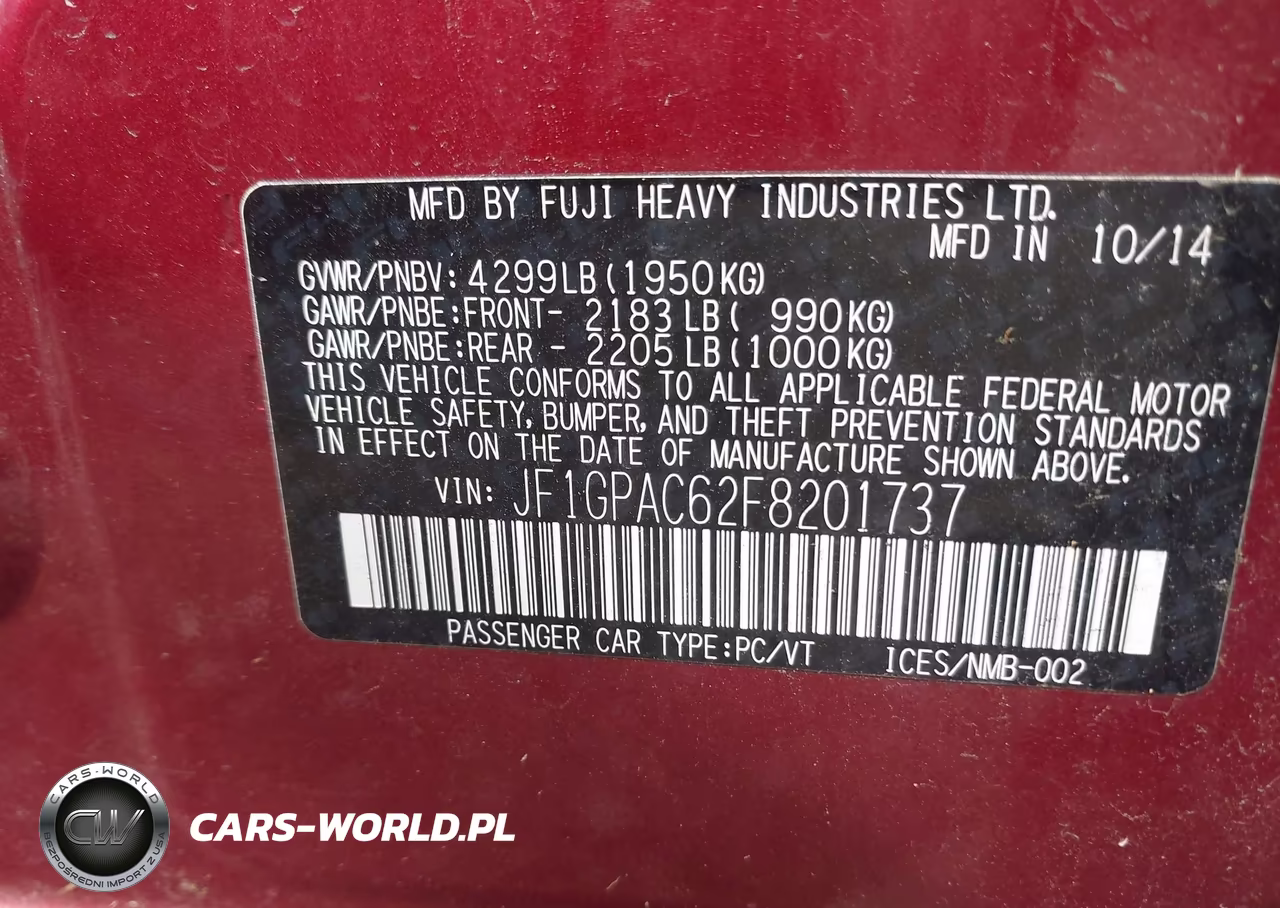 2015 Subaru Impreza 2.0I Premium VIN:JF1GPAC62F8201737 - 9