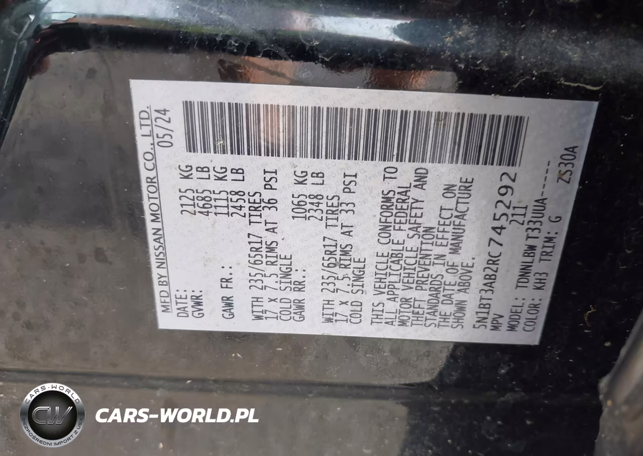 2024 Nissan Rogue S Intelligent Awd VIN:5N1BT3AB2RC745292 - 9