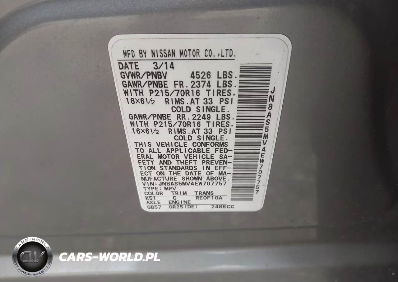 2014 Nissan Rogue Select S VIN:JN8AS5MV4EW707757 - 9