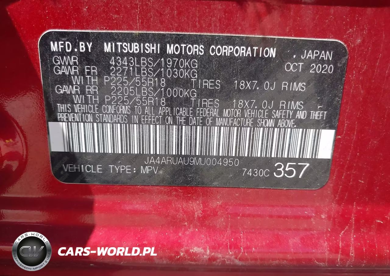 2021 Mitsubishi Outlander Sport 2.0 Be Awc-2.0 Es Awc-2.0 Le Awc-2.0 Se Awc VIN:JA4ARUAU9MU004950 - 9