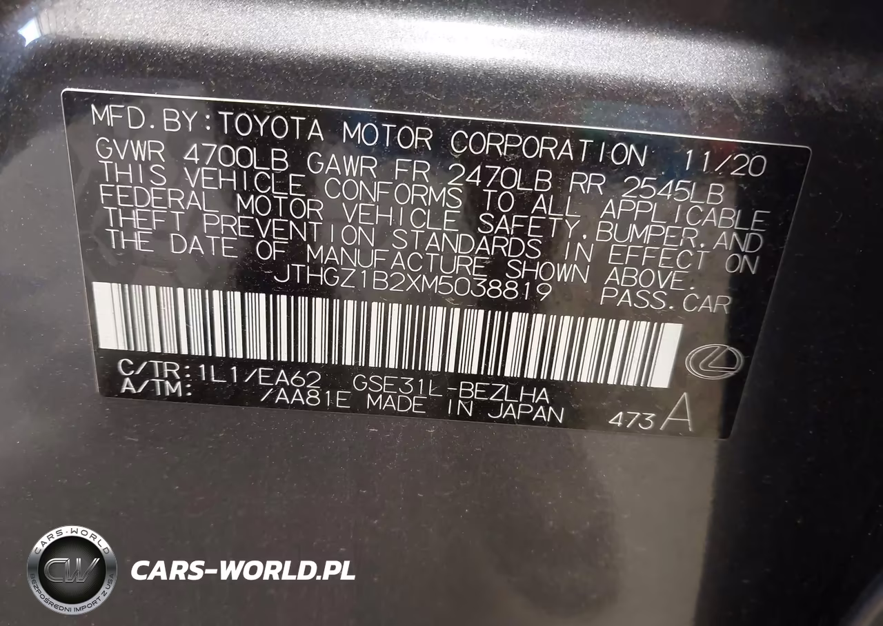 2021 Lexus Is 350 F Sport VIN:JTHGZ1B2XM5038819 - 9