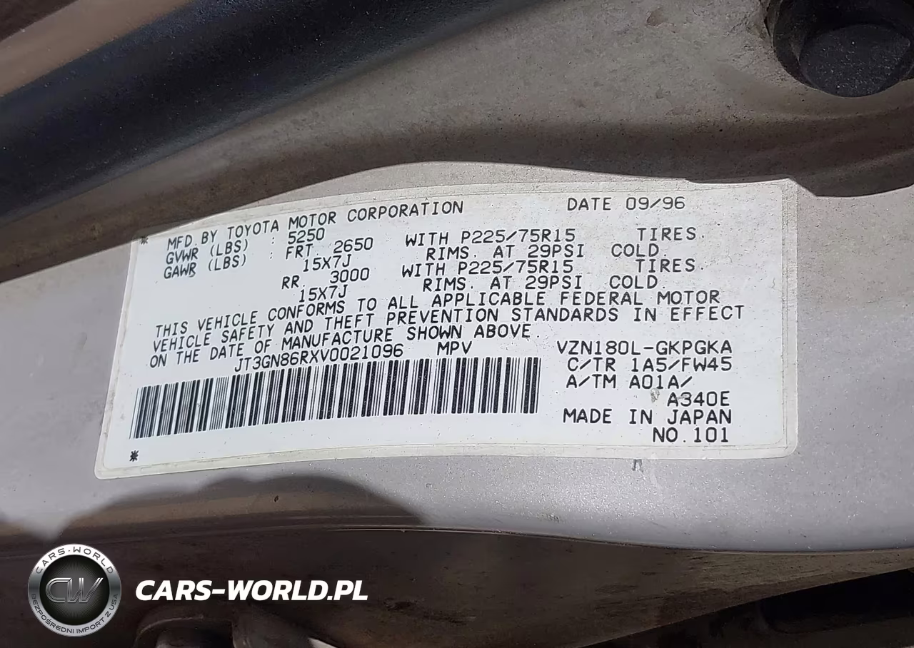 1997 Toyota 4Runner Sr5 V6 VIN:JT3GN86RXV0021096 - 9