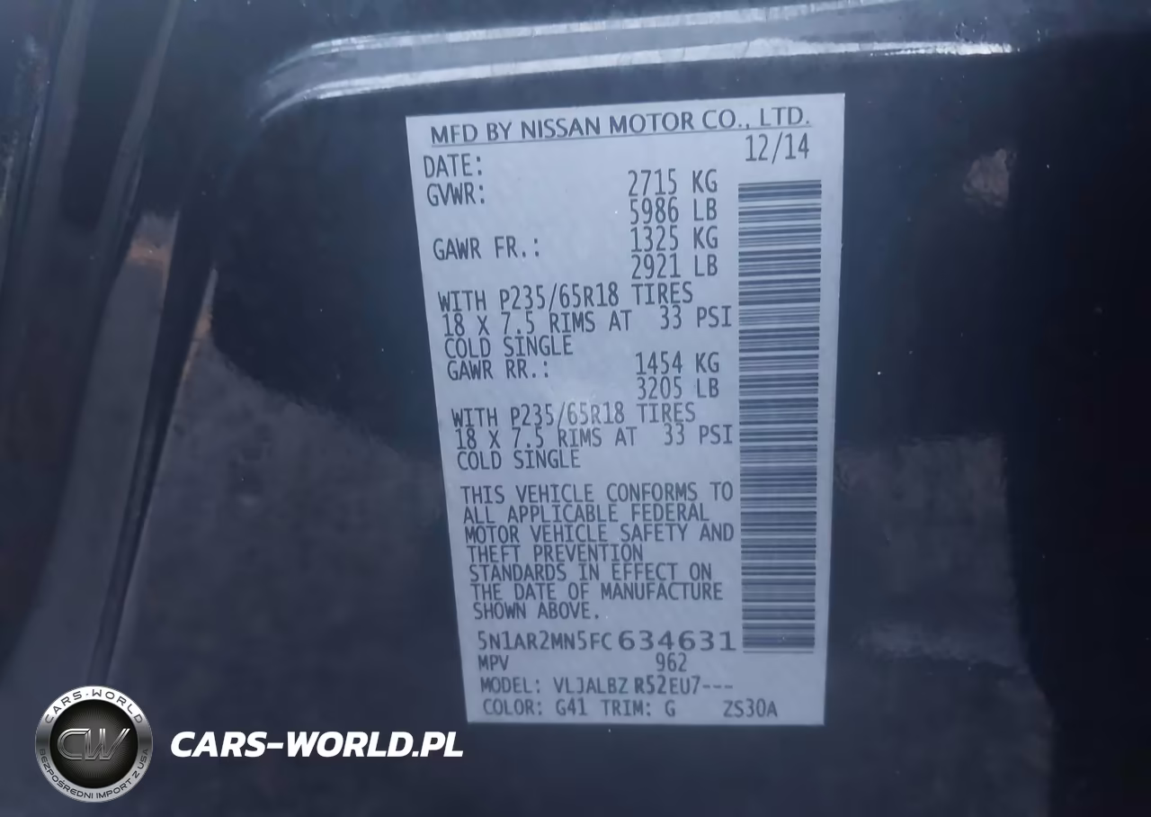 2015 Nissan Pathfinder S VIN:5N1AR2MN5FC634631 - 9